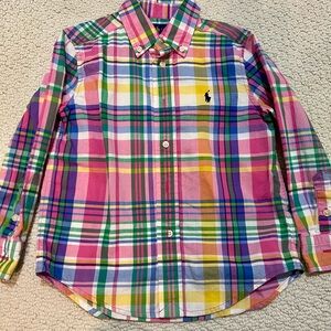 Ralph Lauren Pink and Green Plaid kids Shirt